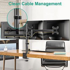 WALI Triple Monitor Mount, Three Desk Mount Fits 13-27in Screens,Holds up to 22lbs, Multiple Monitor Stand with Tilt, Swivel, Rotation, VESA 75x75,100x100mm(M003S), Black