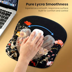 TECPHILE Mouse Pad Wrist Support with Massage Design, Ergonomic Dog Paw Mouse Mat, Pain Relief Memory Foam, Anti-Slip PU Base, Cushion Mousepad Wrist Rest for Gaming, Home, Office, Laptop, Computer