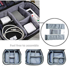 House of Quirk Electronics Accessories Organizer Bag, Universal Carry Travel Gadget Bag for Cables, Plug and More, Perfect Size Fits for Pad Phone Charger Hard Disk (Sky Blue)