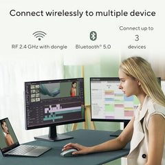 ASUS MD200 Mouse, Easy to Carry Wireless Mouse, 4200 DPI, Multi Device Connect/Bluetooth, USB Silent Mouse (Green Tea Latte)