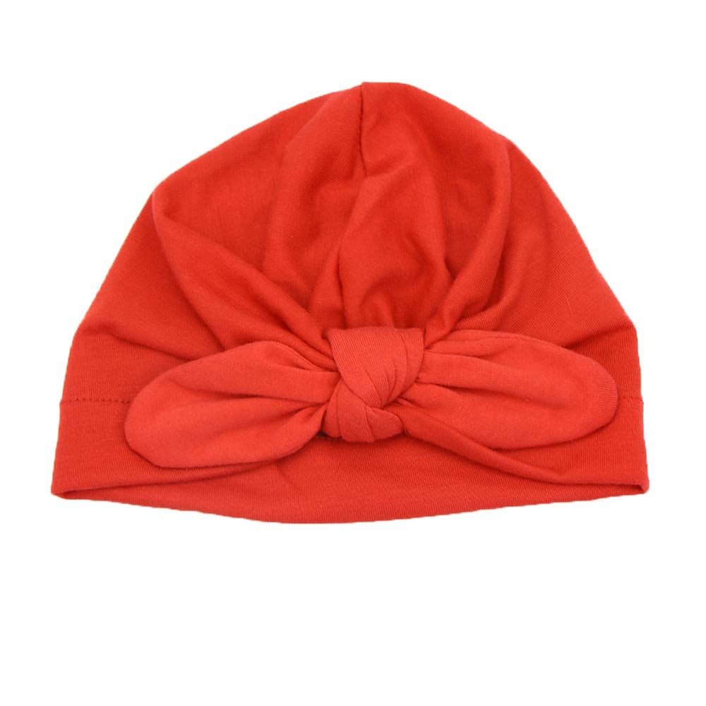 SYGA Cotton Baby Cap Soft & Strechy Turban Bow Wrap Hat Toddler for 0-2.5 Years Black