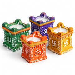 BUC Tulsi Diya for Diwali Decoration | Colourful Wax Candle | Set of 24 | Tulsi Shape Wax water bowl floaters | Festive home decor & gifting under budget | diwali decoration for home | fancy diyas