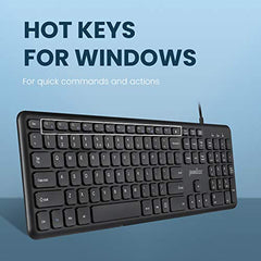 Perixx PERIBOARD-210 Wired Black Standard USB Scissor Switch US Layout Keyboard (Wired USB-C)