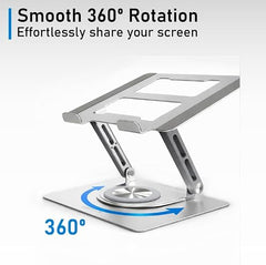 BetterBulk Adjustable Aluminum Laptop Stand for Desk with Foldable Ergonomic Design and Complimentary Mobile Stand, Compatible with MacBook, HP, Dell, Lenovo and Tablets