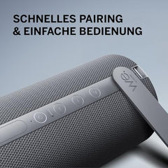 We. by Loewe Hear 2 Portable Bluetooth Speaker, 60W Music Power, Deep Bass Subwoofer, 17 Hr Long Battery Life, IPX4 Water Resistant, USB-C Wireless Speaker for Home & Outdoor, Storm Grey