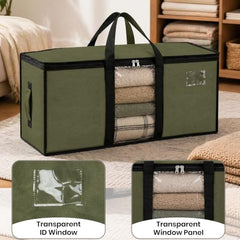 Storite Jumbo Super-Size 81 L Canvas Moisture Proof Heavy Duty Storage Bag | for Toys/Stationery/Blankets/Clothes/Moving Bags MultiPurpose With Strong Reinforced Handles Rectangular Cream (87x26x36 cm)