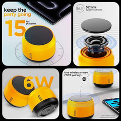 Dubstep Pop 600 Wireless Speaker, 15 Hrs Playtime, 52mm Driver, TWS Pairing, 6W Output Bluetooth Speakers (Grey)