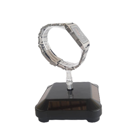 SYGA Solar Rotary Display Phone Watch Jewelry Stand Glasses Frame Stand Digital Display Stand Light Energy Automatic 360 Turntable (Watch Black)