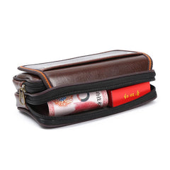 MOMISY Horizontal Mobile Cell Phone Holster Holder Pouch Case Belt Clip Case Leather Case Cover for Men (Brown)