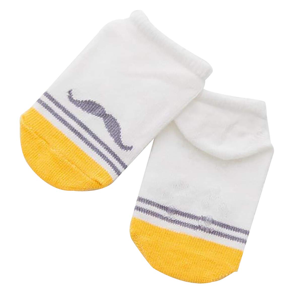 Syga Baby Non Slip Grey and White Small_Multi design_Cotton Ankle Socks_ Cotton_5 pairs_Multicolor