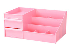 SYGA Cosmetic Makeup and Jewelry Storage Case Display - Spacious Design - Great for Bathroom, Dresser, Vanity and Countertop (Pink)