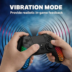 NITHO HEXAGON Wireless Gaming Controller for PS4, PS5 (with PS4 Games Only), PC, Android & iOS, Gamepad Joystick with 6-Axis Motion Sensor | RGB LED Lights | Vibration | Touchpad | Trigger Sets | Built-in Speaker
