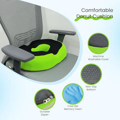 Sleepsia Donut Pillow for Tailbone Pain |1 Year Warranty| Coccyx Seat Cushion for Chair-Hemorrhoid& Piles Pillow-Car Seat Donut Cushion Hemorrhoids Fistula Prostate Post Relief (Memory Foam)