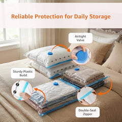 amazon basics Vacuum Compression Storage Bags with Hand Pump - Medium, 5-Pack