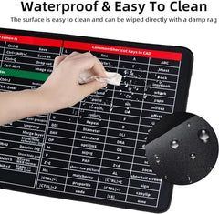 INOVERA Anti-Slip Gaming Mouse Pad | Shortcut Keys Rubber Stitched Mat |Desk Accessories for Laptop, Computer Home, Office (Black, 800L x 300B mm)