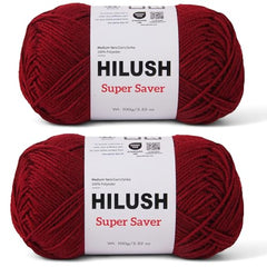 HILUSH super saver,Poly Yarn PACK OF 2 BALLS (1 Ball/100 Gram Each) Ball Supersoft Hand Knitting Wool Ball, Suitable for Craft, Crochet, Amigurumi, Embroidery, Toys, Garments, Flowers and Hobby Projects , Shade no - (grey)