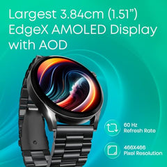 Fastrack MYND 1.93” AMOLED Display Smart Watch for Men & Women with AI Watch Faces,AI Chat,Offline Voice Commands,Curved Metallic Design,Functional Crown,BT Calling, Health Suite,100+ multisport modes
