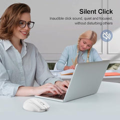 TECKNET Wireless Mouse, BT 5.0/2.4G, Rechargeable 6-DPI Silent, Grey