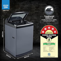 Voltas Beko, A Tata Product 10 Kg 5 Star Fully-Automatic Top Loading Washing Machine (WTL1006UEA/OBS1060, Grey, Double Waterfall Technology)