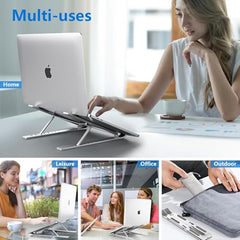 EDNITA ( 2Pcs Mini Laptop Stand for Desk | Portable Metal PC Desk Stand, Aluminium Cooling Pad Mini Clip Compatible with MacBook Apple Laptop, Lenovo, Dell, Hp, Acer & Other Laptops (Black)