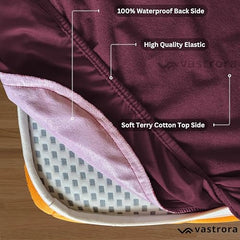 Vastrora 100% Waterproof Mattress Protector Queen Size 5x6 Ft | 60x72 in | Pee & Urine Proof Mattress Cover | Elastic All-Around | Terry Cotton Fitted Bed Cover | Noiseless, Breathable Bed Protector