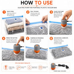 Smart Saver Vacuum Pump for Packing, Electric Pump for Vaccum Storage Bags, Portable Plastic Vacuum Bag Pump for Compression Comforter, Clothing (Storage Bag Not Included)