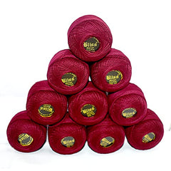 Dhruv Crafts Crochet Cotton Thread Yarn for Cross Stitch, Knitting, Embroidery & Craft Projects, Mercer Crochet Thread Ball, Shade B25 Red, 20 Gram, 0.5 MM Thickness, Sewing & DIY Supplies