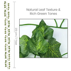 Go Hooked Artificial Hanging Creeper for Home Décor (Pack of 8, 6 Ft) | Money Plant Leaf Garland with 30 Leaves Each | Plastic Decorative Creeper for Balcony, Walls, Garden Decoration