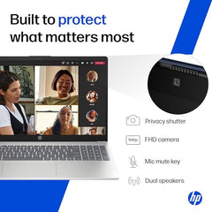 HP 15 Smartchoice, AMD Ryzen 3 7320U (8GB LPDDR5, 512GB SSD) FHD, Anti-Glare, Micro-Edge, 15.6''/39.6cm, Win11, M365 Basic(1yr)* Office24, Silver, 1.59kg, fc0500AU, FHD Camera w/Privacy Shutter Laptop