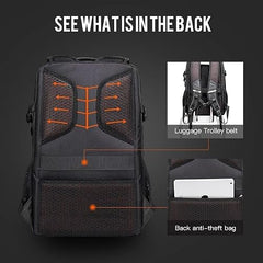 Red Lemon BANGE Venture 30L Laptop Backpack for Men & Women | Large Backpack with YKK Zippers | Water-Resistant, Durable Oxford & Nylon Fabric Fits 15.6" Laptops for Office & Travel (Black)