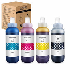 Needle GI 71 Compatible Refill Ink | Made in India | (CMYK 4x1 KG with EazyFill Cap) for Canon Pixma G1020 G2020 G3020 G2060 G3060 G1737 G2770 G3770 G4770 G1730 G2730 G3730 Printers