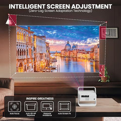 E GATE Atom 3X Projector 4k Ultra HD, Automatic Keystone & Precise Focus, 1080p Native | Rotatable Design | Android 14, Netflix Prime 11,000 Lumens, HDMI-ARC WiFi-6 BT, for Home use Egate