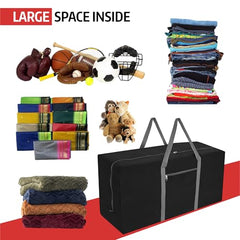Kuber Industries 2 Pcs Blankets/Clothes Storage Bag | Heavy Duty Nylon 1680 Denier Underbed Storage Bag | Moving Bags with Strong Handle | Moisture Proof | Red & Blue