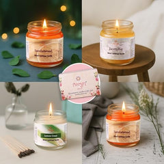 Floryn Decor Jar Scented Candles Gift Set | Scented Candle Set | Highly Fragranced Candles Pack of 6 Mini Jars