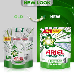 Ariel Power Gel Liquid Detergent for Front Load – 6kg | Removes 100 Dried Stains in 1 Wash | Faster Dissolving | Long-Lasting Fragrance | Color Protection | At the price of Powders