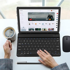 CUPEISI Android 13 Tablet 10 inch 12GB RAM+128GB ROM/1TB Expandable Tablet, Bluetooth, Wi-Fi, 2024 Newest 2 in 1 Tablets with Keyboard Case, Mouse Capacitive Pen, 2.0 Quad Core CPU