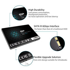 Silicon Power 256GB SSD 3D NAND A55 SLC Cache Performance Boost SATA III 2.5" Internal Solid State Drive SU256GBSS3A55S25AH
