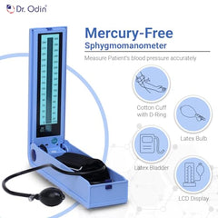 Dr. Odin OLS103 LCD Sphygmomanometer Manual Blood Pressure Monitor with Large Digital Display, Latex-Free Cuff, Accurate Readings, for Clinic & Home Use