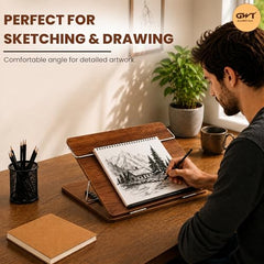 Premium Foldable Laptop Table with Adjustable Angle for Home, Study & Office Use (White, 15x21, Wooden)