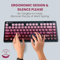 Portronics Bubble Multimedia Wireless Keyboard 2.4 GHz & Bluetooth 5.0 Connectivity, Noiseless Experience, Compact Size for iOS iPad Air, Pro, Mini, Android, Windows Tablets PC Smartphone(Black)