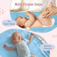 LuvLap Instadry Waterproof Baby Dry Sheet, Small Size 50x70 cm, Extra Absorbent Quick Dry Sheet for New Born,Toddler, Anti-Piling Fleece for Baby, Bed Protector, Pack of 2, Maroon & Navy Blue