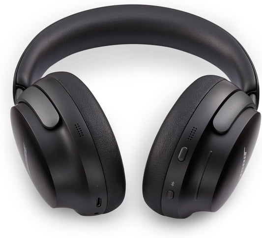 Bose New Quietcomfort Ultra Wireless Noise Cancelling in Ear Headphones with Spatial Audio, Over Ear Headphones with Mic, Up to 24 Hours of Battery Life, Black
