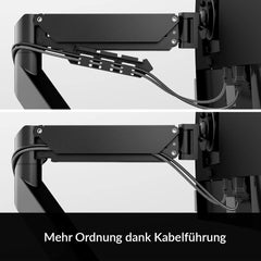 ARCTIC X1-3D - Desk Mount Gas Spring M0NITOR Arm for one Monitor, Monitor Stand for up to 40"/43" Ultrawide, up to 10 kg/22 Ibs, Cable Management, Tiltable, Swivelable, Height Adjustable - Black