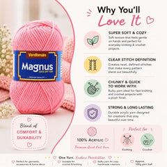 Vardhman Magnus 100% Acrylic Bulky Chunky Yarn 4 Ply | Pack-1