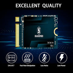 M.2 2230 SSD 1TB NVMe SHARKSPEED PCIe Gen4.0X4 Internal Solid State Drive 30mm, Gaming SSD Compatible with Steam Deck, Microsoft Surface pro7+/proX/laptop3/laptop4/laptop Go Ultrabook