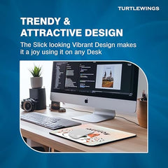 TURTLEWINGS | Mousepad | Inspirational Quote Mousepad – 22x18 cm, 3mm Thick | Abstract Design Non-Slip Rubber Base | Office, Study & Gaming Use | Premium Smooth Surface 3