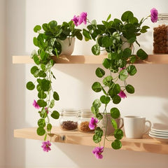 fancymart Artificial Flower Plant Home Décor with Small Size Pot | Pack of 2 | Plant Hanging for Home Decor | Office Decor (DESIGN-01)