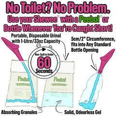 SHEWEE Flexi + Case - Reusable Pee Funnel – A Flexible, Larger Version Of The Original Female Urination Device Since 1999! Quickly, Easily & Discreetly, Wee Standing Up. Comes with Pipe & Case (Black)