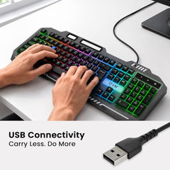 EVM EnHawk Wired Gaming Keyboard & Mouse Combo | RGB Backlit Keyboard | 6-Button Gaming Mouse | Adjustable DPI | 1 Year Warranty (EVM-WDKM-315-EnHawk)