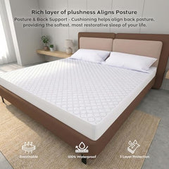 Ayka 100% Waterproof King Size 78x72 inch Cotton Quilted Mattress Protector Breathable Hypoallergenic Noiseless Ultra Soft Elastic Fitted Bed Protector Mattress/Bed Cover (Grey, King (78 * 72”))